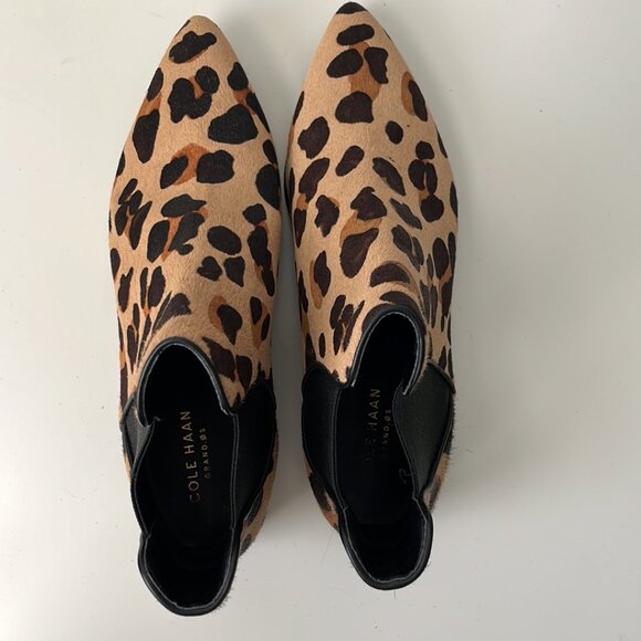 Like New Cole Haan Real Fur Cheetah Print Booties - Picture 9 of 12